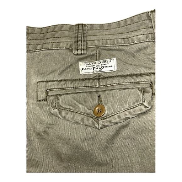 Polo Ralph Lauren Shorts Mens 38 Green 100% Cotton Flat Front Cargo Heavyweight - Picture 7 of 12